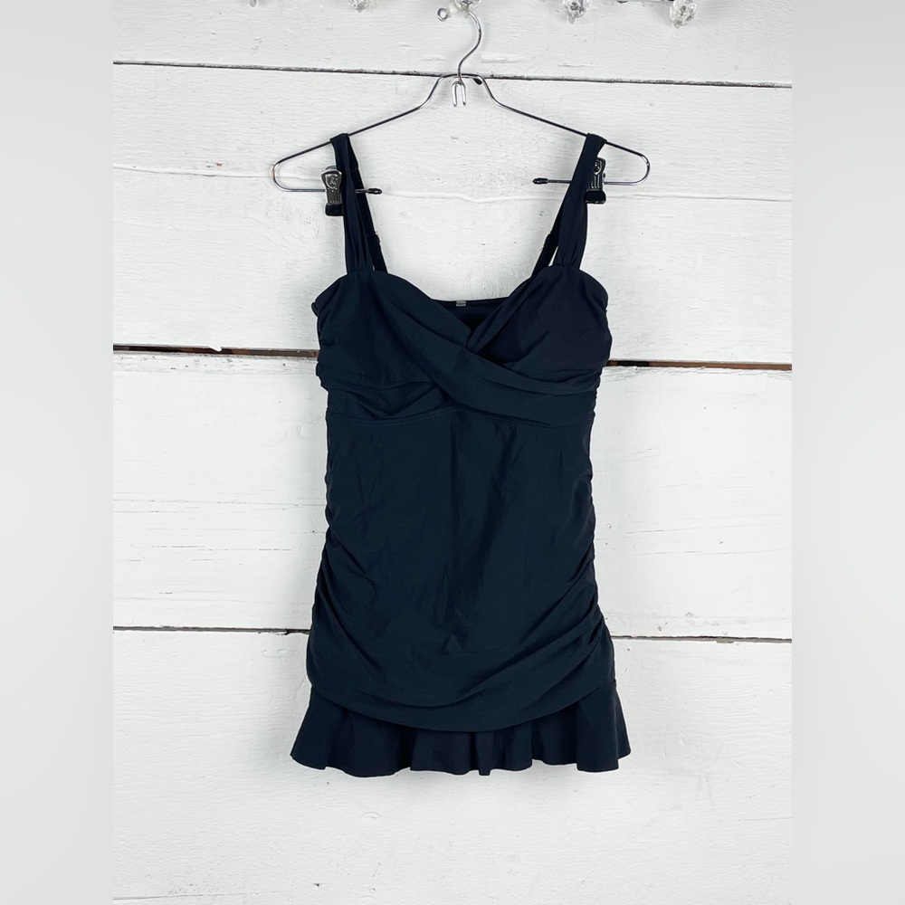 Lands end swim suit top wrap tankini ruffle